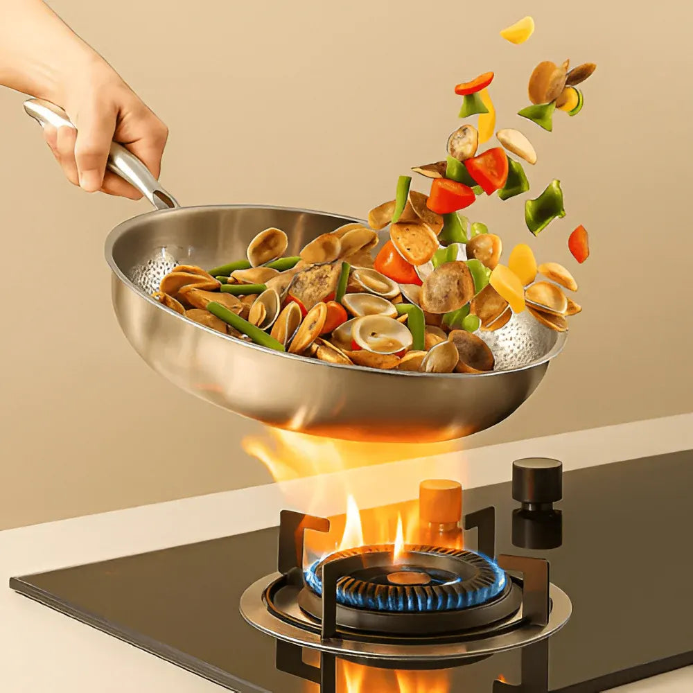 Titanium-Coated Skillet for High-Heat Cooking