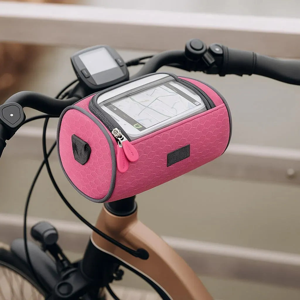 Waterproof Bicycle Handlebar Bag with Touchscreen Phone Holder Storage Pouch