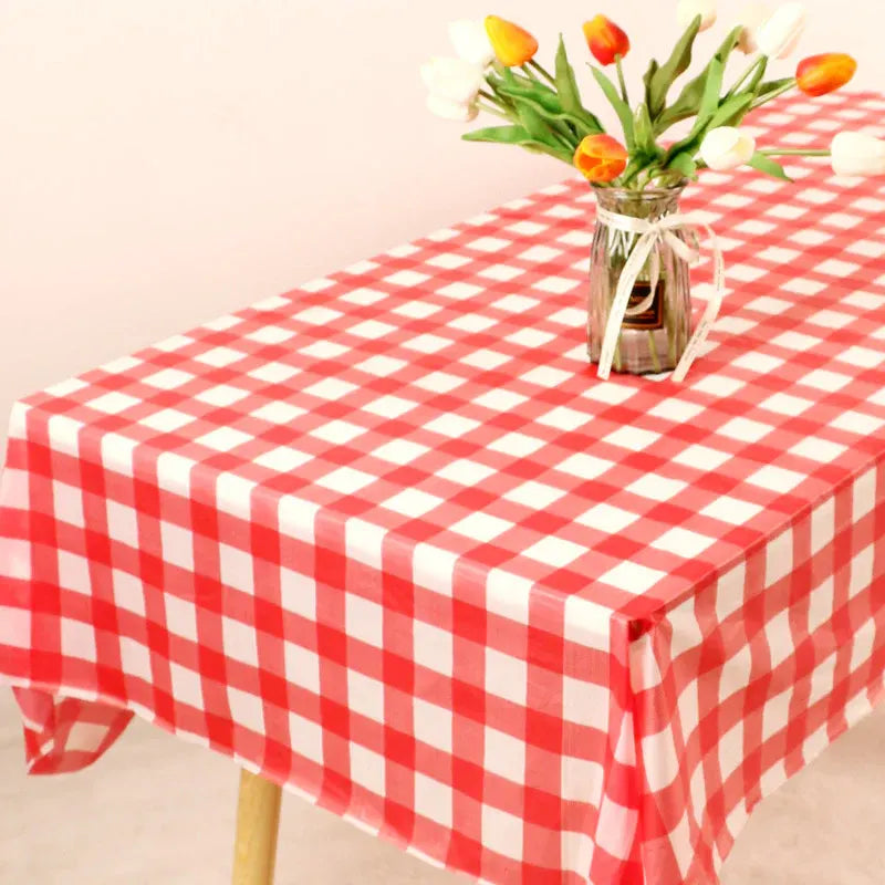 Waterproof Disposable Plastic Table Cover Set, Stain-Resistant
