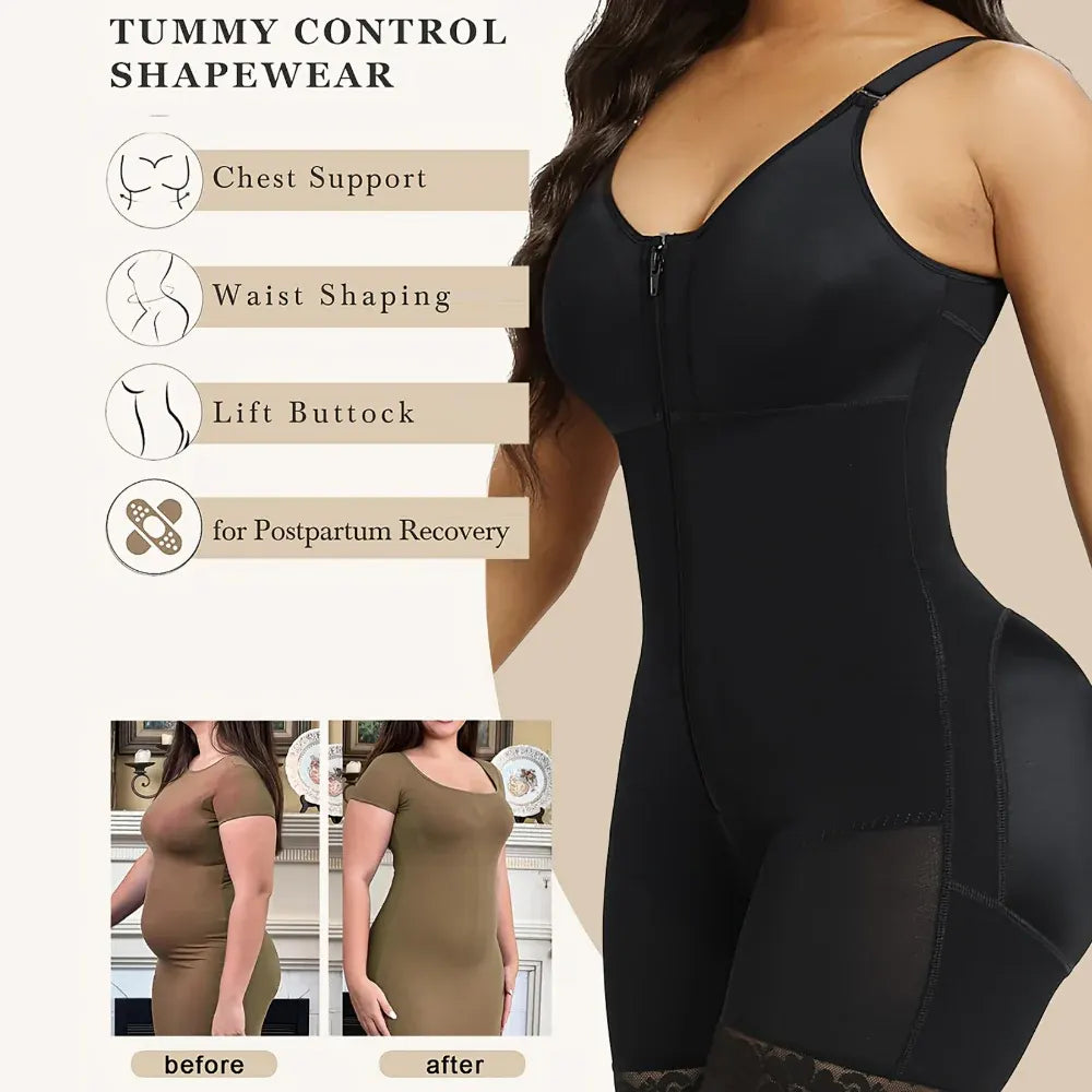 Women's Full Body Shaper Bodysuit Seamless One-Piece Undergarment