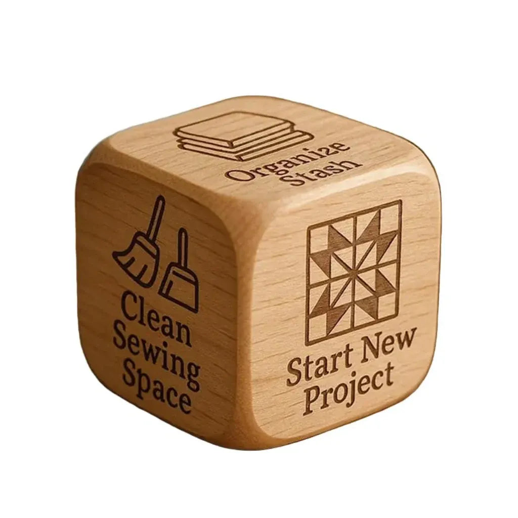 Wooden Quilting Idea Dice Set for Creative Sewing Projects