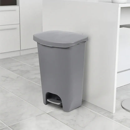 13-Gallon White Kitchen Step Trash Can with Odor Protection Lid