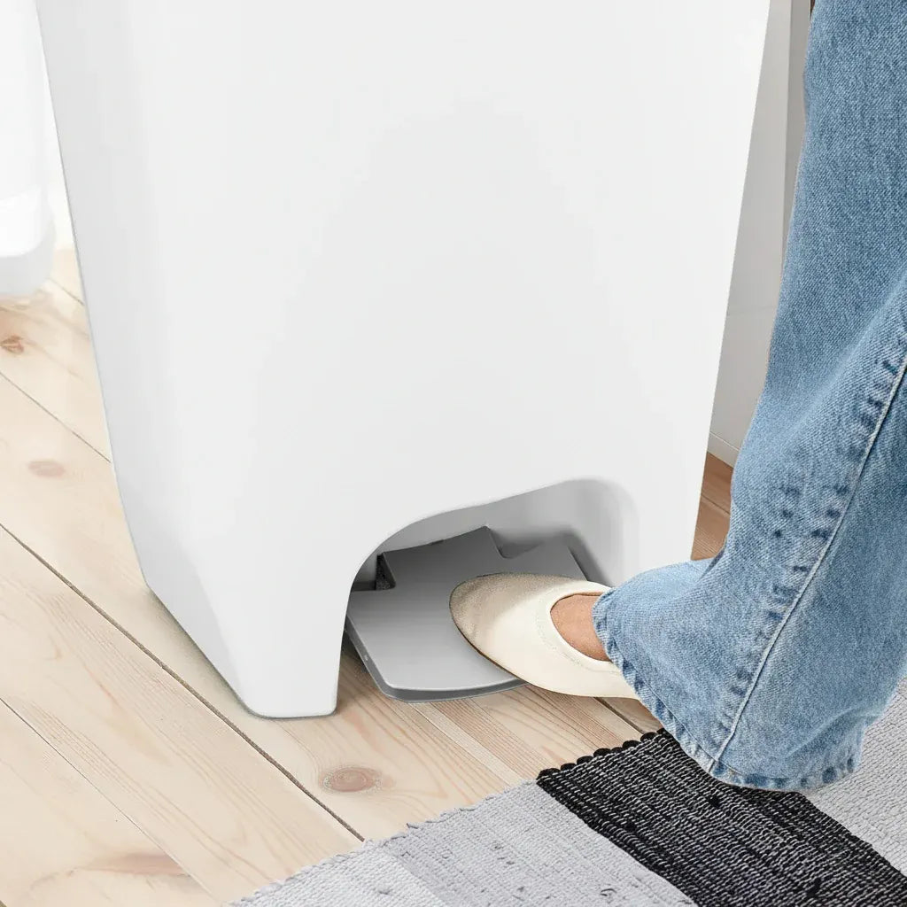 13-Gallon White Kitchen Step Trash Can with Odor Protection Lid