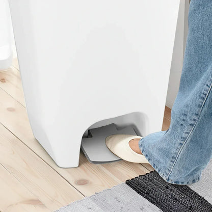 13-Gallon White Kitchen Step Trash Can with Odor Protection Lid