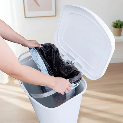 13-Gallon White Kitchen Step Trash Can with Odor Protection Lid