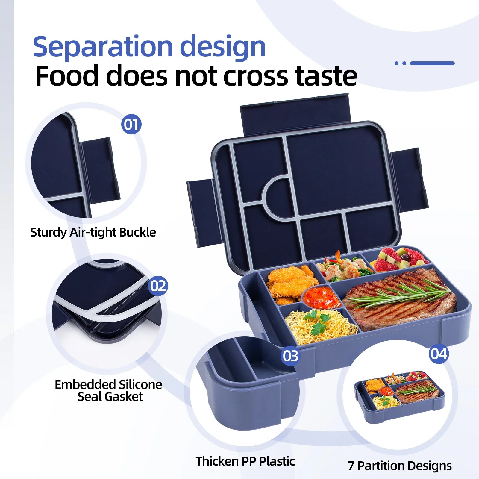 1330ml Large Capacity Leak-Proof Bento Lunch Box – Microwave-Safe Portable Food Container