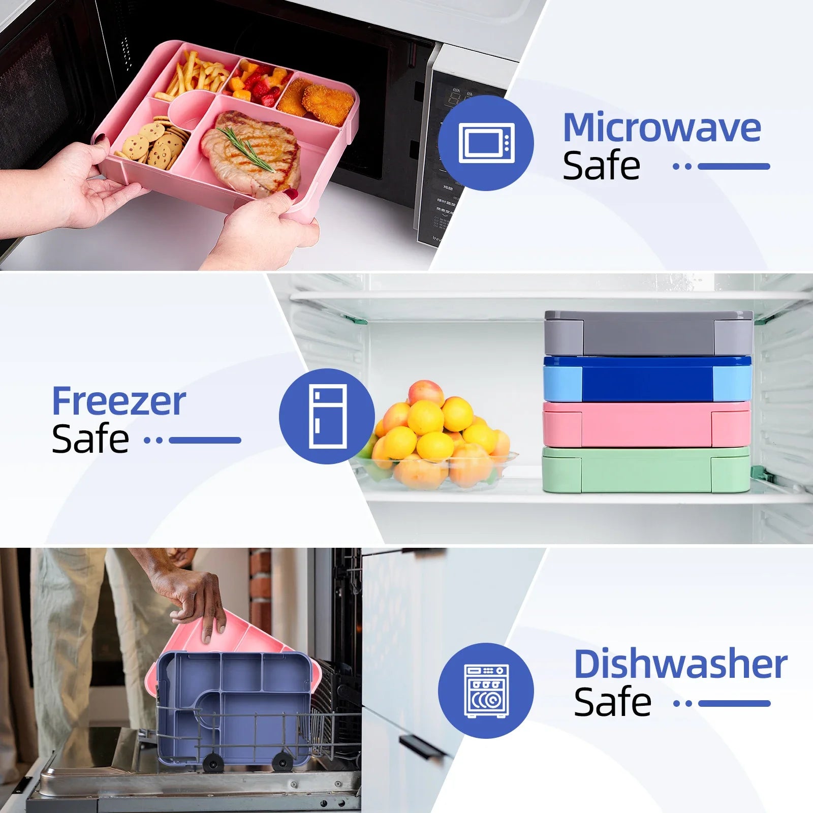 1330ml Large Capacity Leak-Proof Bento Lunch Box – Microwave-Safe Portable Food Container