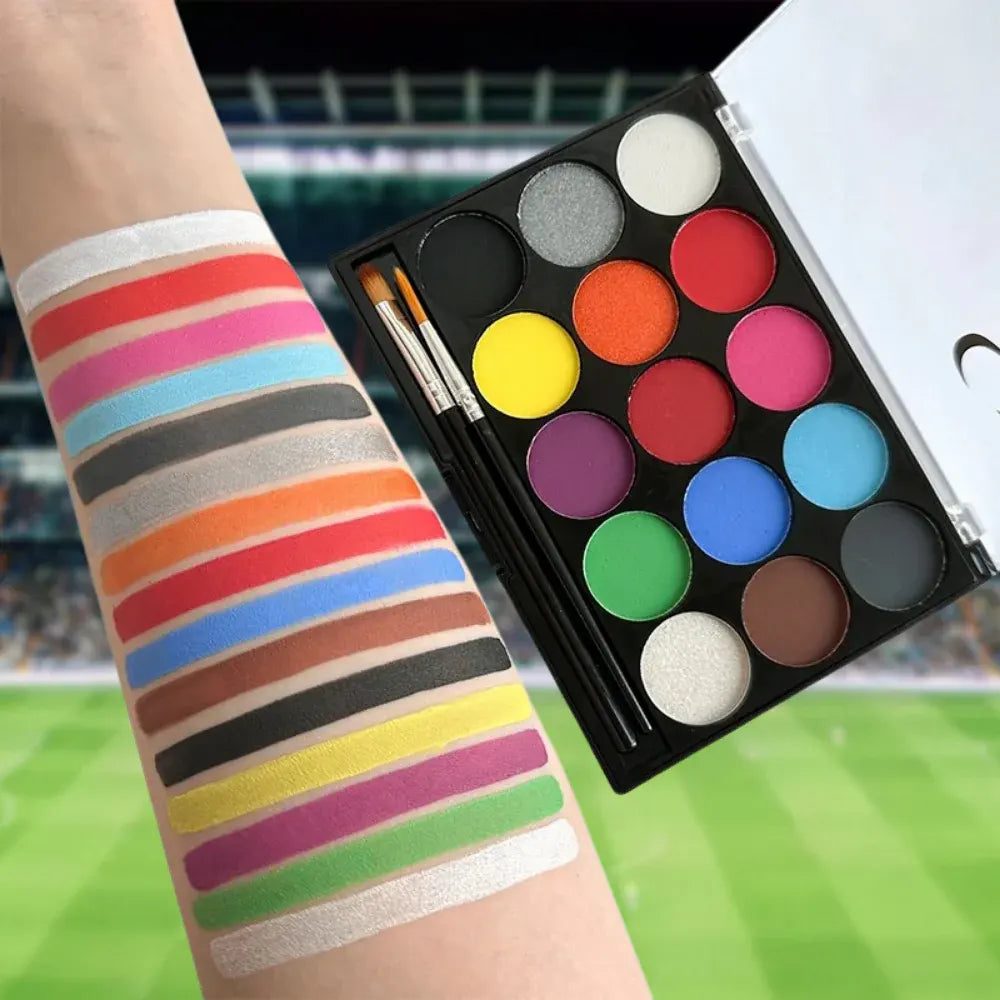 15-Color Soccer Face Paint Kit for Creative Game Day Designs