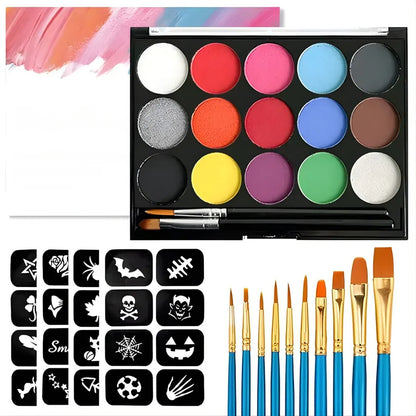 15-Color Soccer Face Paint Kit for Creative Game Day Designs
