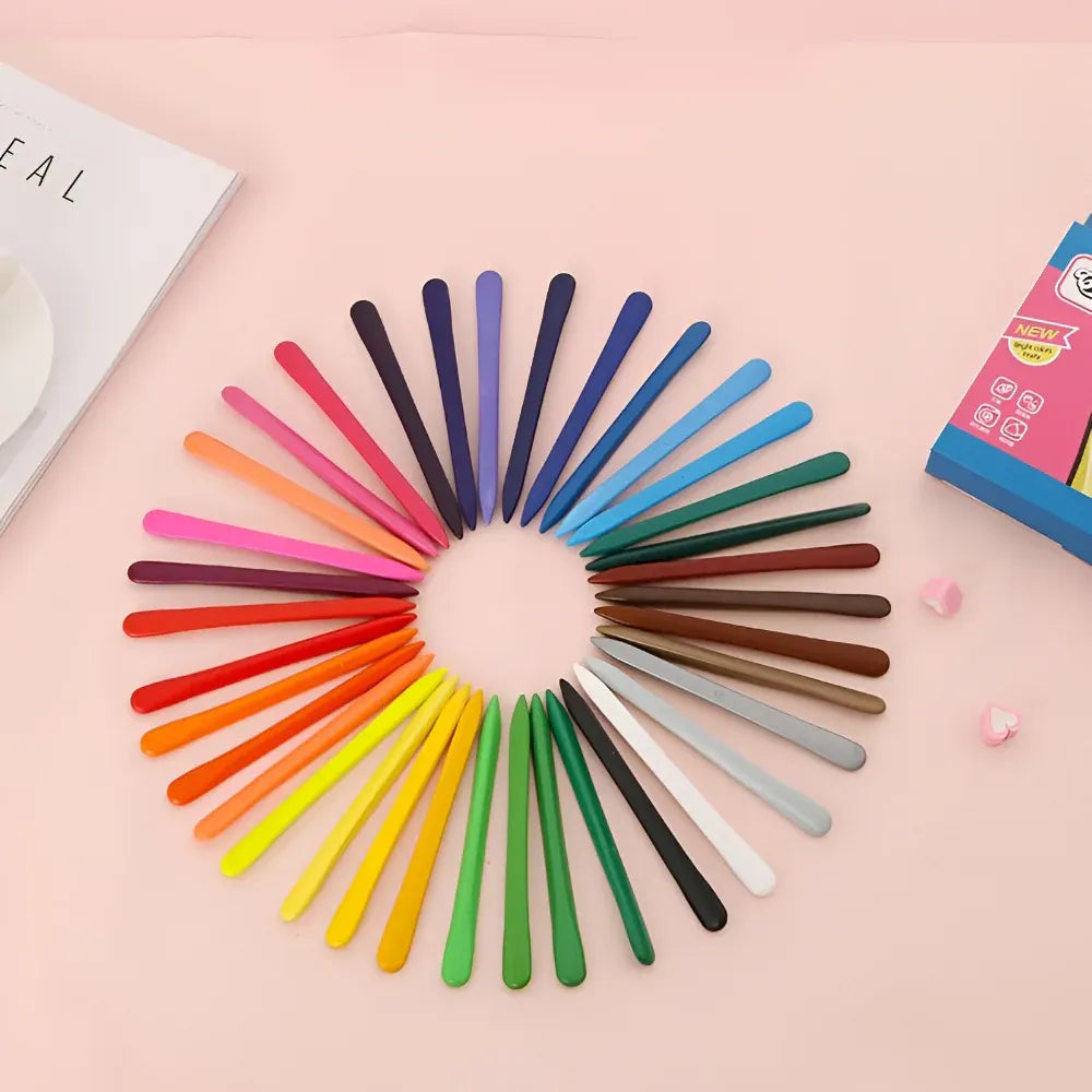 24-Piece Non-Toxic Crayon Set with Storage Case