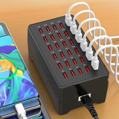 30-Port Multi Device USB Charging Station Hub