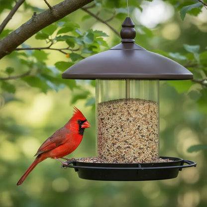360-Degree Perch Metal Bird Feeder with Easy Refill and Cleaning Design