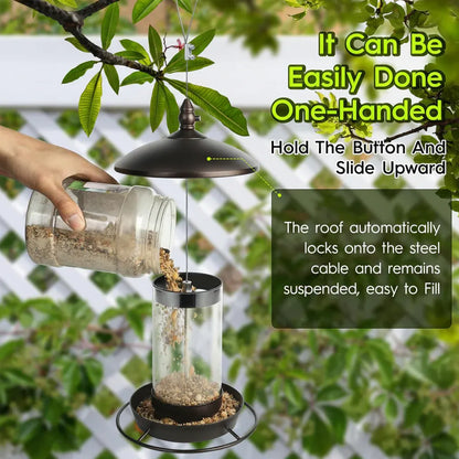 360-Degree Perch Metal Bird Feeder with Easy Refill and Cleaning Design