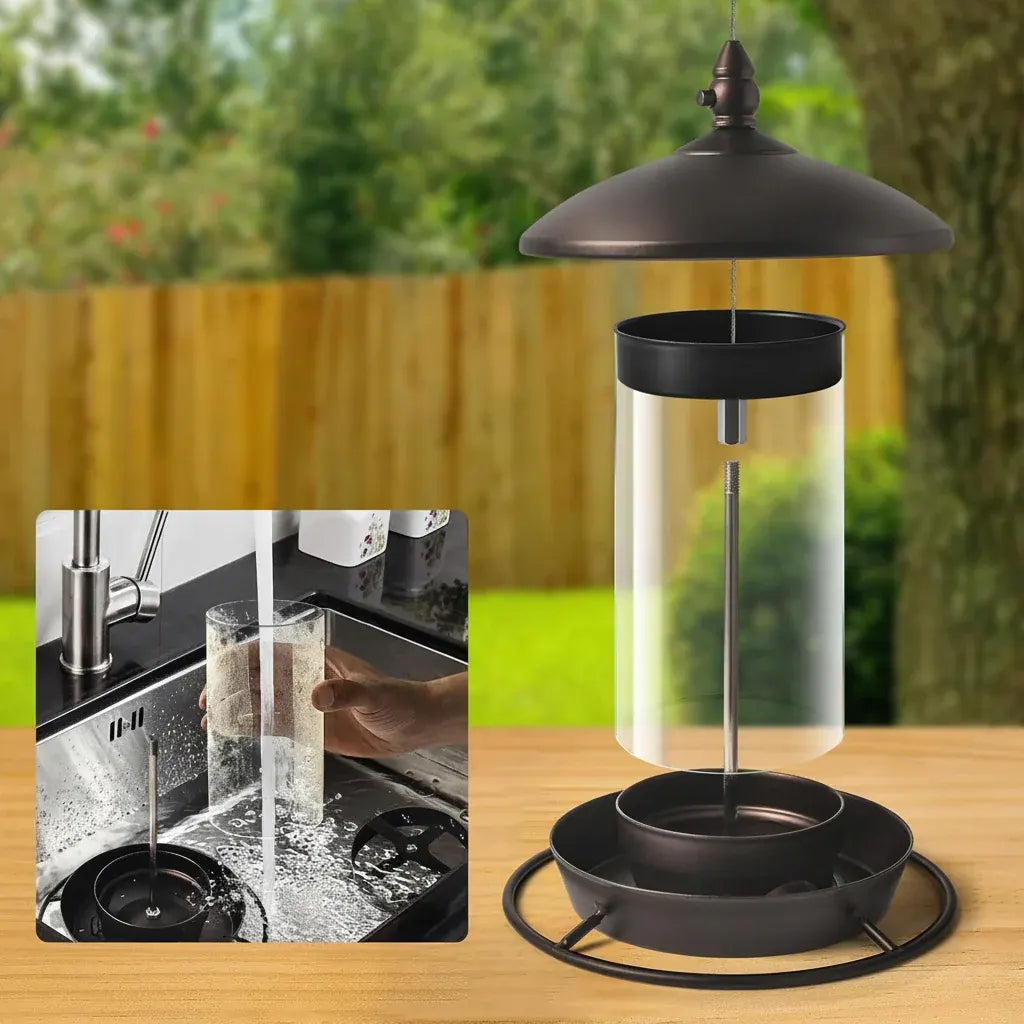 360-Degree Perch Metal Bird Feeder with Easy Refill and Cleaning Design