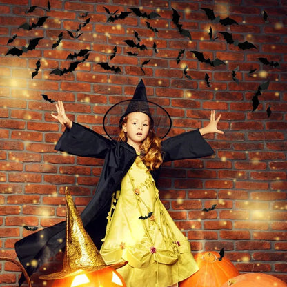 3D Bat Wall Decal Set for Halloween Party Decor
