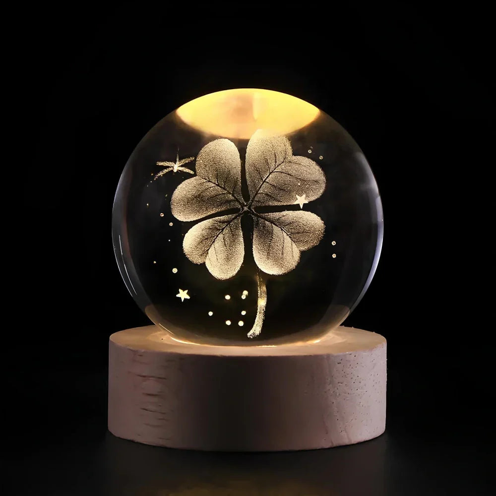 3D Engraved Planet Crystal Ball LED Desk Night Light