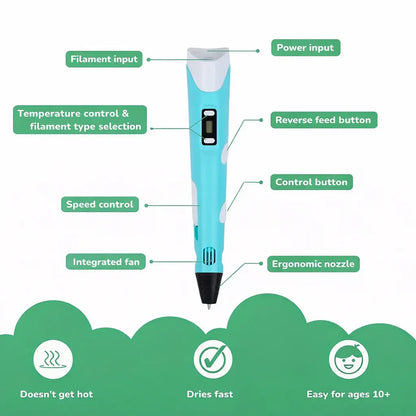 3D Printing Pen Kit – Educational Creative Drawing Toy for Kids