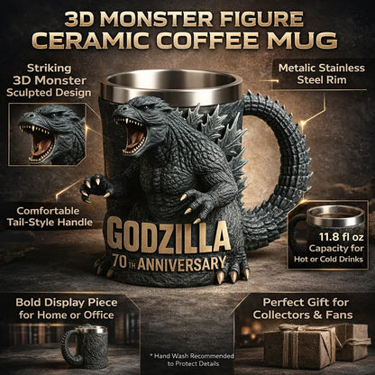 3D Sculpted Monster Figure Ceramic Coffee Mug Drinkware