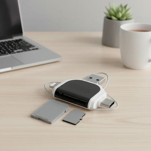 4-in-1 USB-C Card Reader Adapter for SD and Micro SD Data Transfer