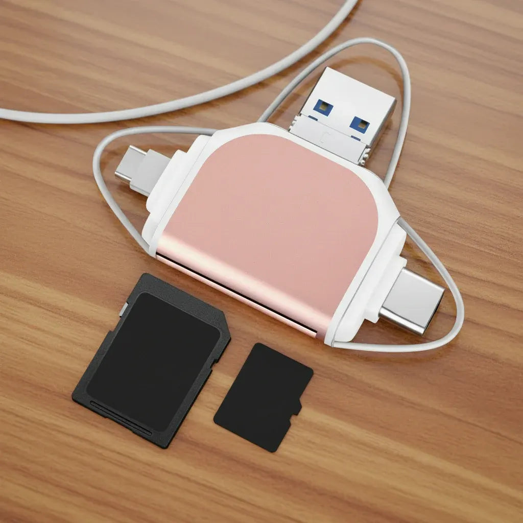 4-in-1 USB-C Card Reader Adapter for SD and Micro SD Data Transfer