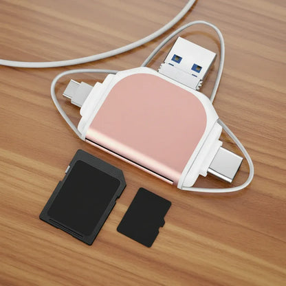 4-in-1 USB-C Card Reader Adapter for SD and Micro SD Data Transfer