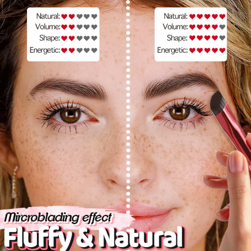 4D Waterproof Eyebrow Stamp Brush with Hair Stroke Effect Makeup Tool