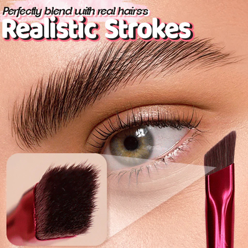 4D Waterproof Eyebrow Stamp Brush with Hair Stroke Effect Makeup Tool