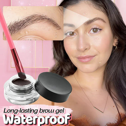 4D Waterproof Eyebrow Stamp Brush with Hair Stroke Effect Makeup Tool