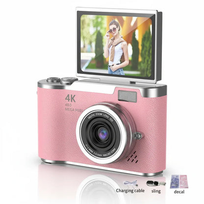4K Digital Camera with Flip Screen, 48MP Resolution, 8X Zoom, Compact Photo & Video Recorder