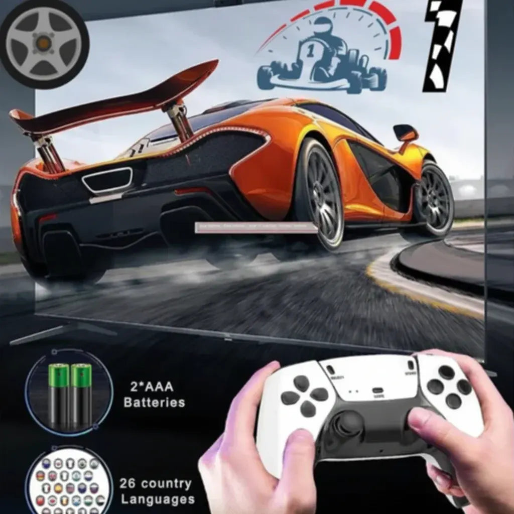 4K Retro Wireless Gaming Console Stick with Controllers