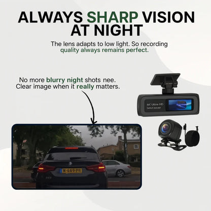 4K Ultra HD WiFi Dash Camera with GPS and Night Vision for Vehicles