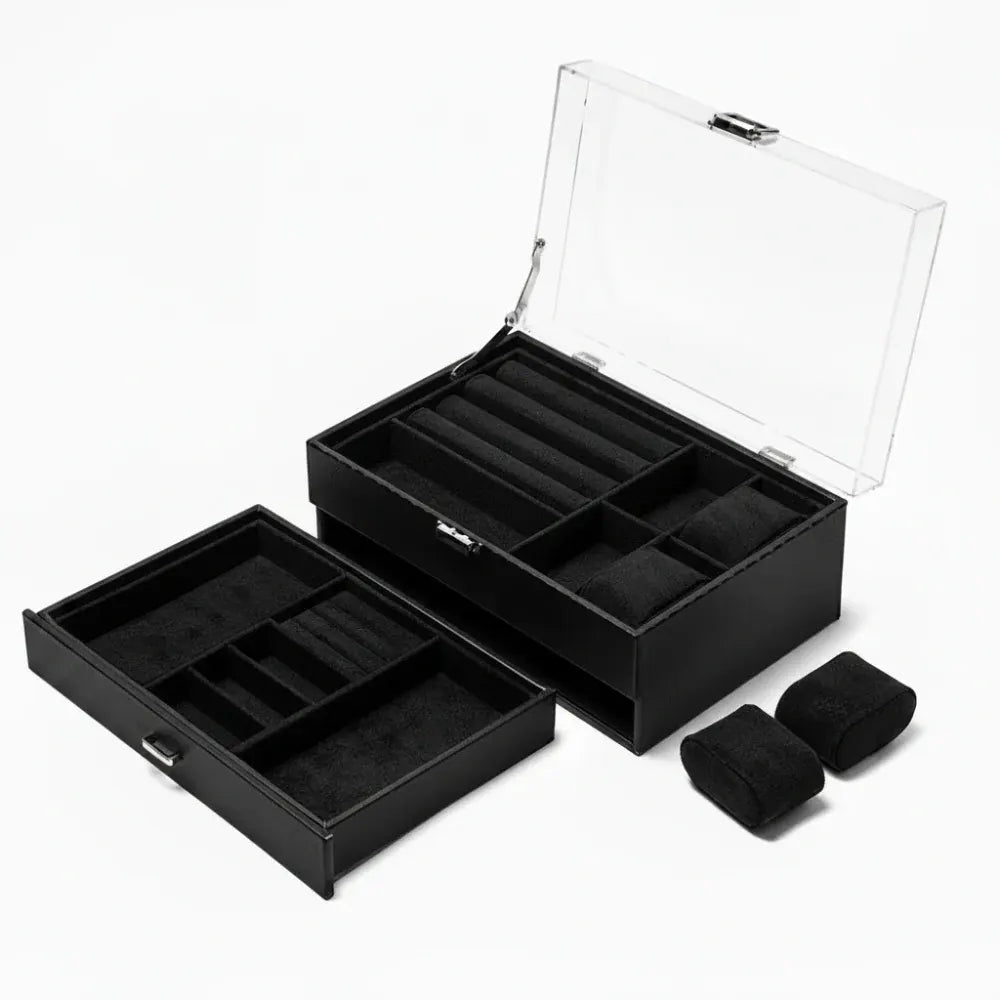 6-Slot Watch Organizer Storage Box with Drawer - Mother's Day Gift Case