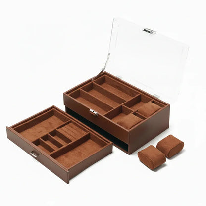 6-Slot Watch Organizer Storage Box with Drawer - Mother's Day Gift Case