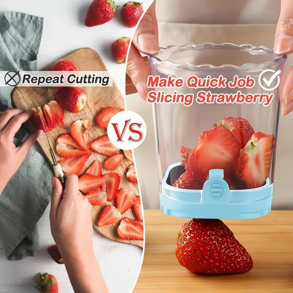8-Blade Strawberry Cutter Fruit Salad Slicer Tool