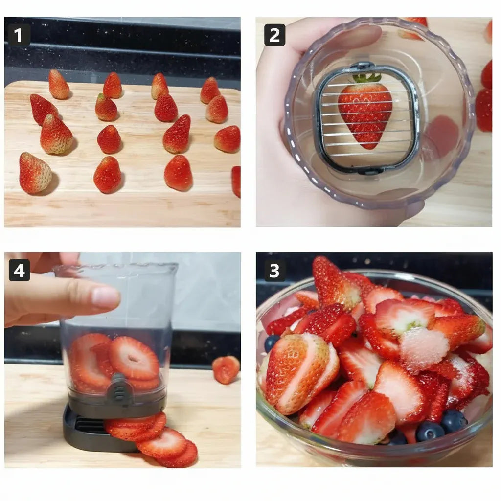 8-Blade Strawberry Cutter Fruit Salad Slicer Tool