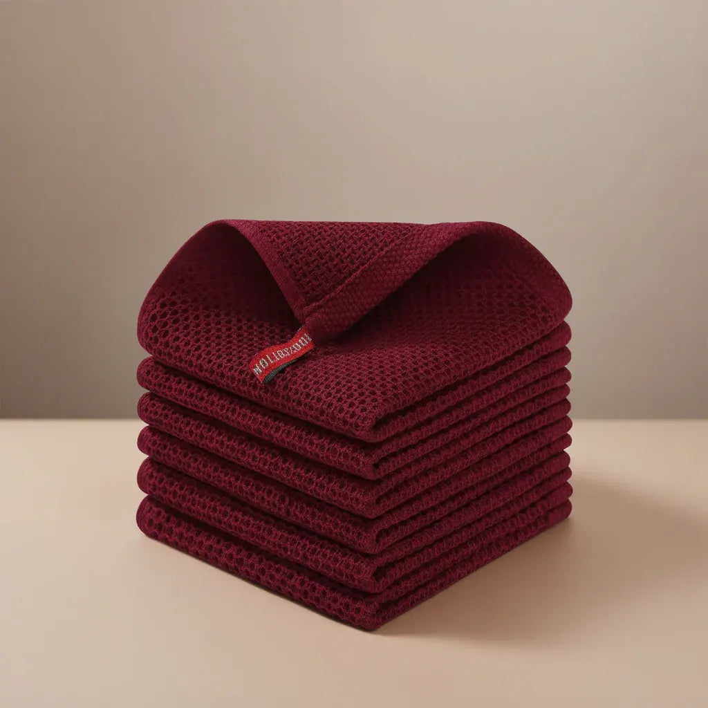 Absorbent Honeycomb Waffle Weave Cotton Dish Cloth Set