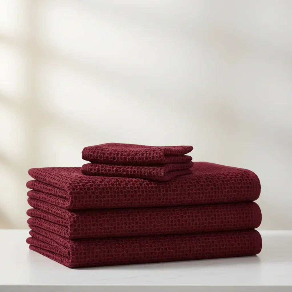 Absorbent Honeycomb Waffle Weave Cotton Dish Cloth Set