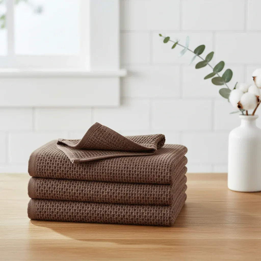 Absorbent Honeycomb Waffle Weave Cotton Dish Cloth Set