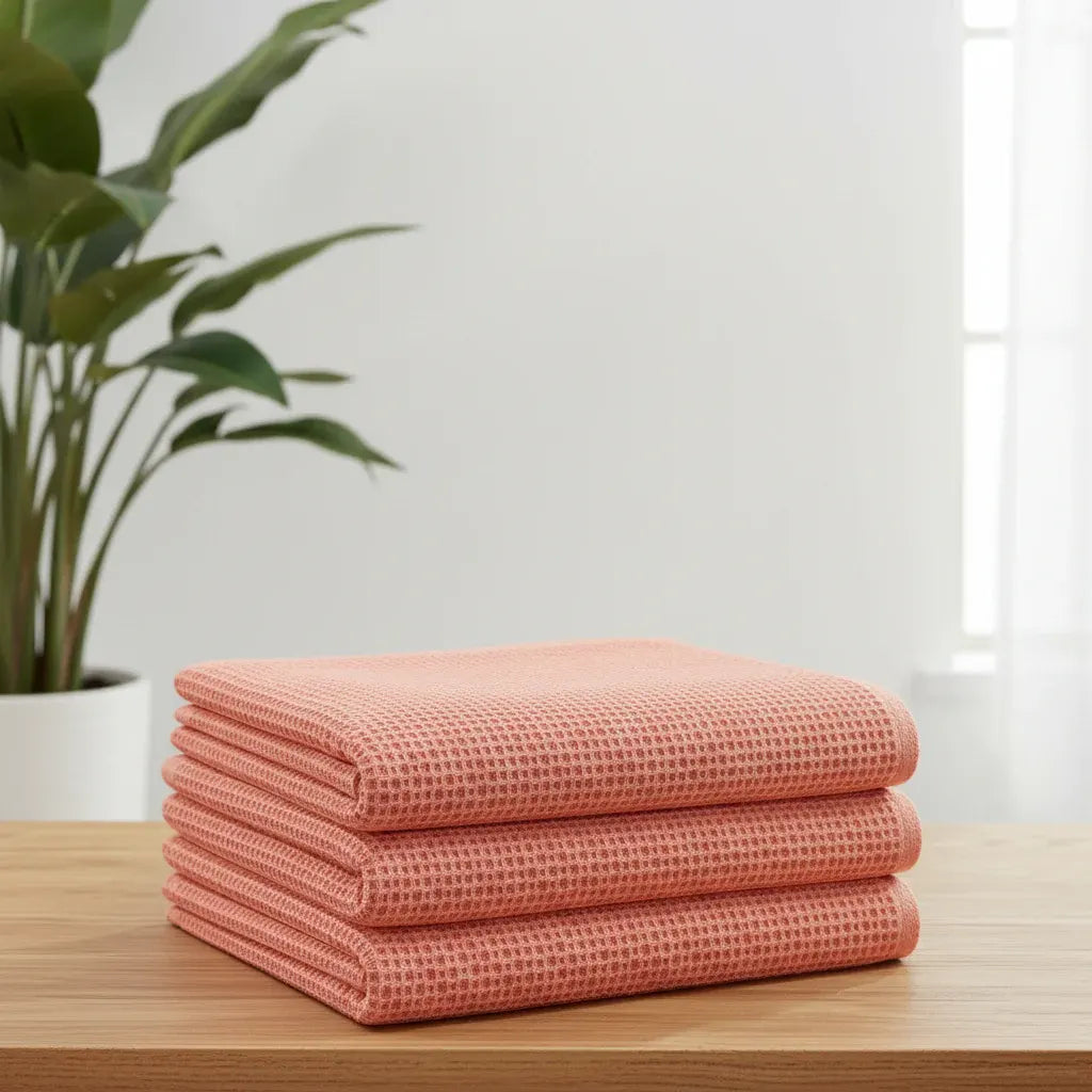 Absorbent Honeycomb Waffle Weave Cotton Dish Cloth Set