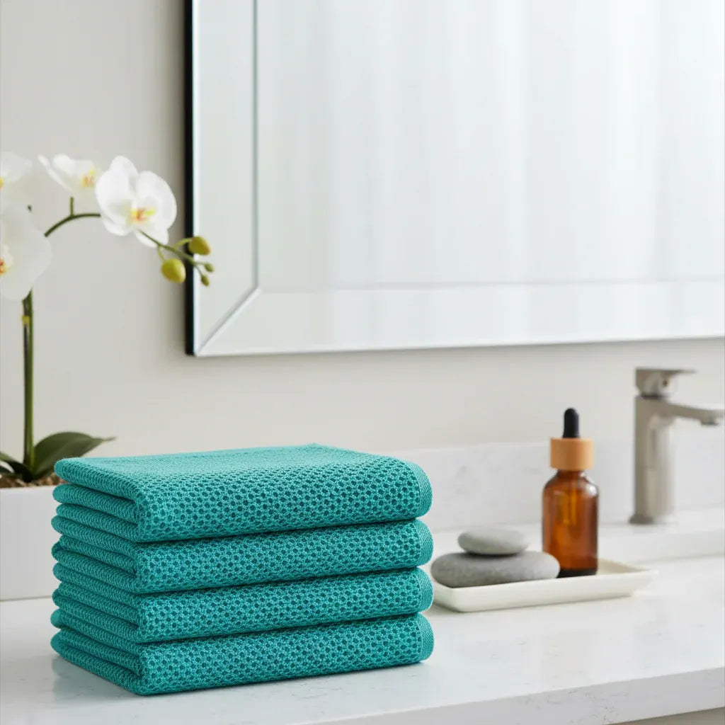 Absorbent Honeycomb Waffle Weave Cotton Dish Cloth Set