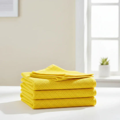 Absorbent Honeycomb Waffle Weave Cotton Dish Cloth Set