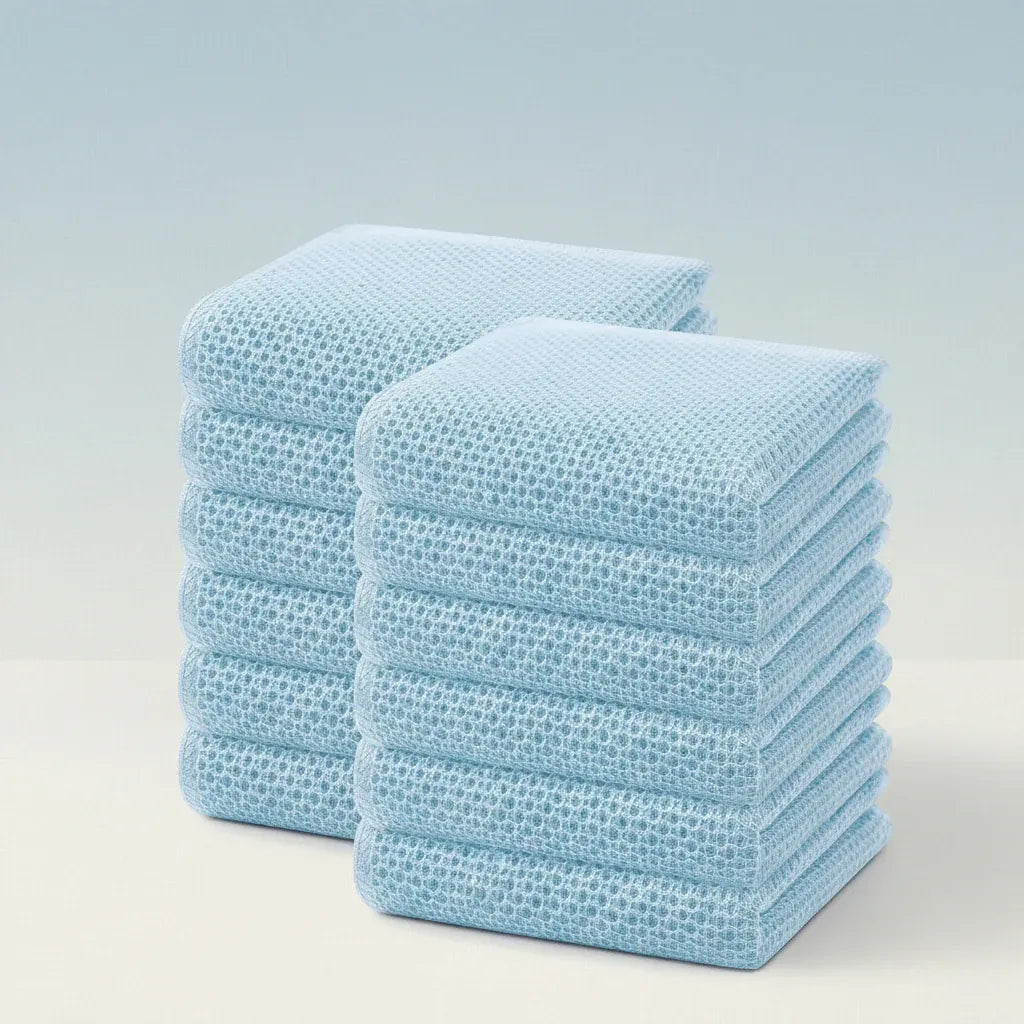 Absorbent Honeycomb Waffle Weave Cotton Dish Cloth Set