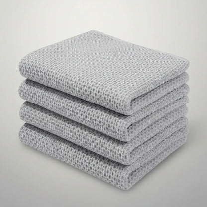 Absorbent Honeycomb Waffle Weave Cotton Dish Cloth Set