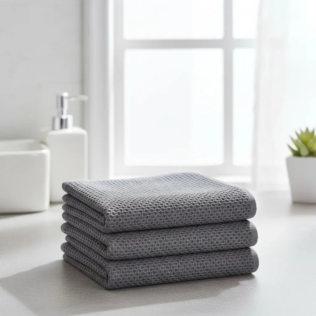 Absorbent Honeycomb Waffle Weave Cotton Dish Cloth Set