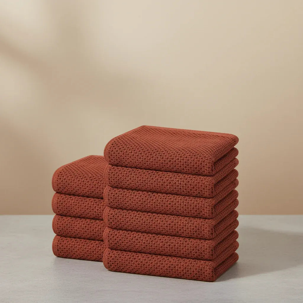Absorbent Honeycomb Waffle Weave Cotton Dish Cloth Set
