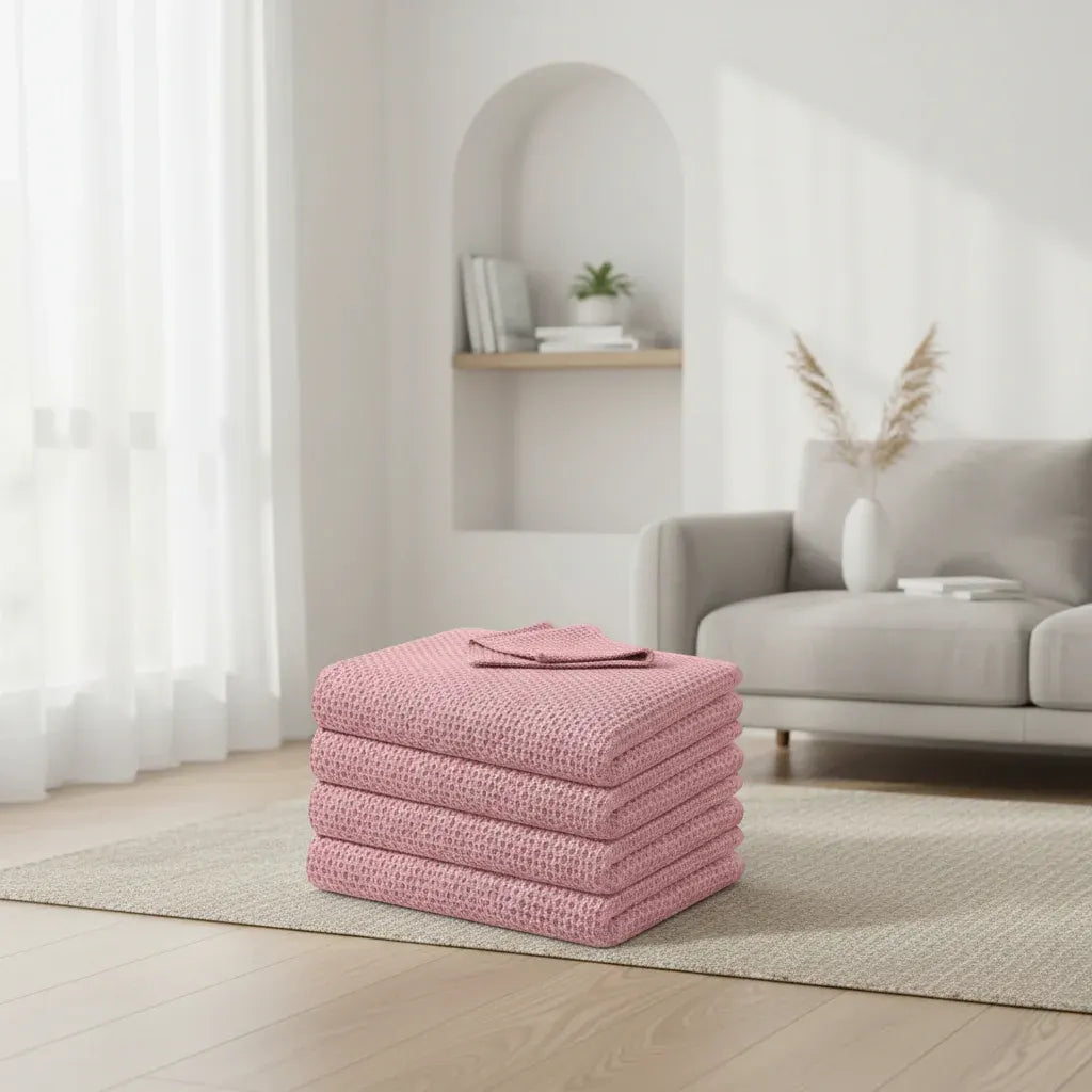 Absorbent Honeycomb Waffle Weave Cotton Dish Cloth Set