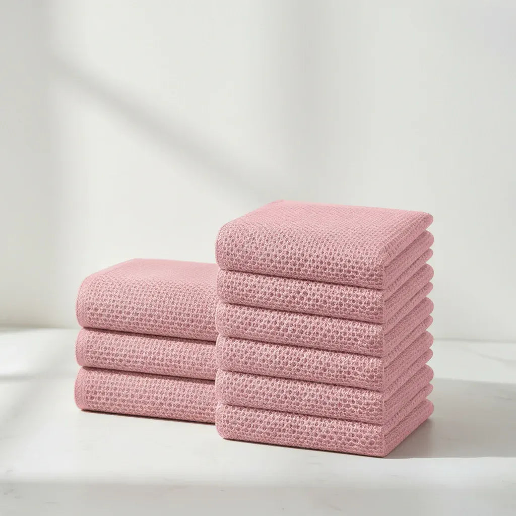Absorbent Honeycomb Waffle Weave Cotton Dish Cloth Set