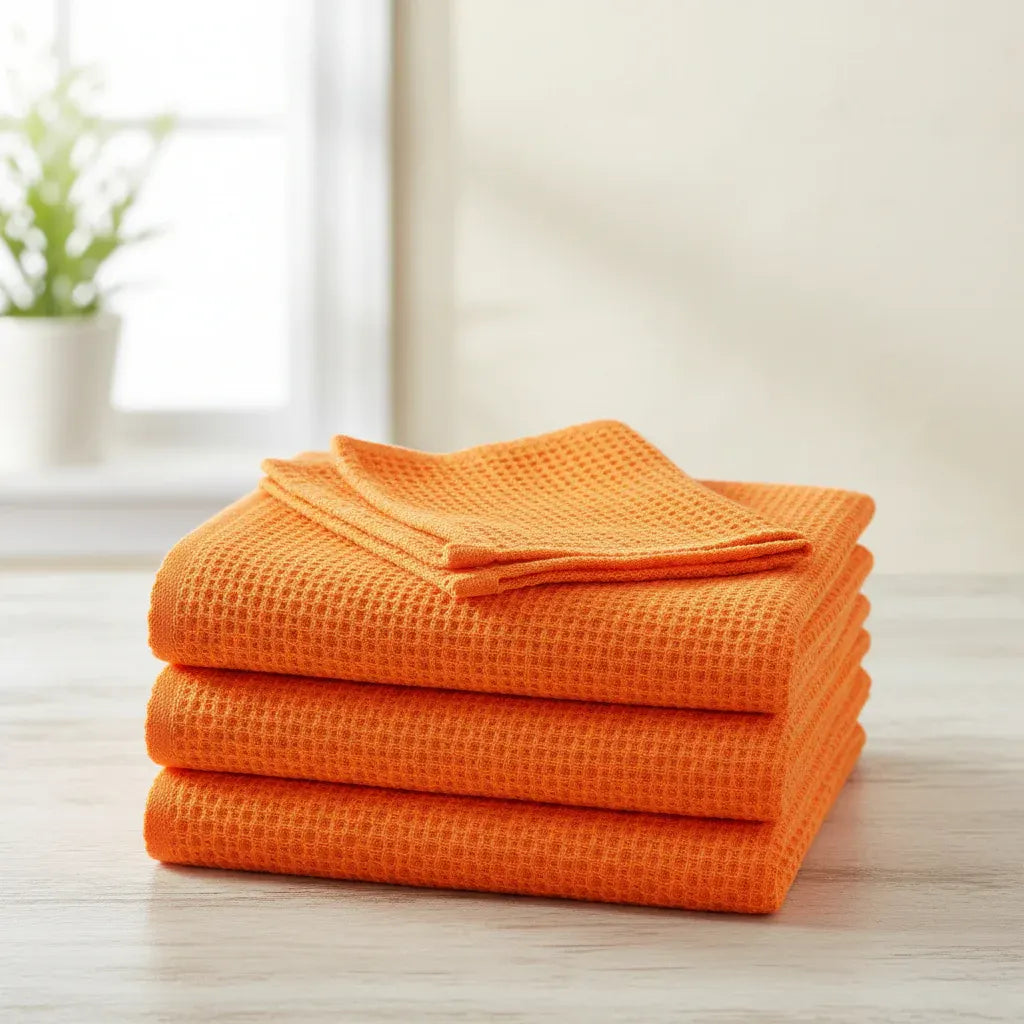 Absorbent Honeycomb Waffle Weave Cotton Dish Cloth Set