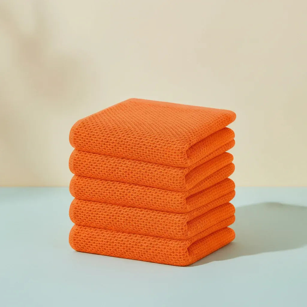 Absorbent Honeycomb Waffle Weave Cotton Dish Cloth Set