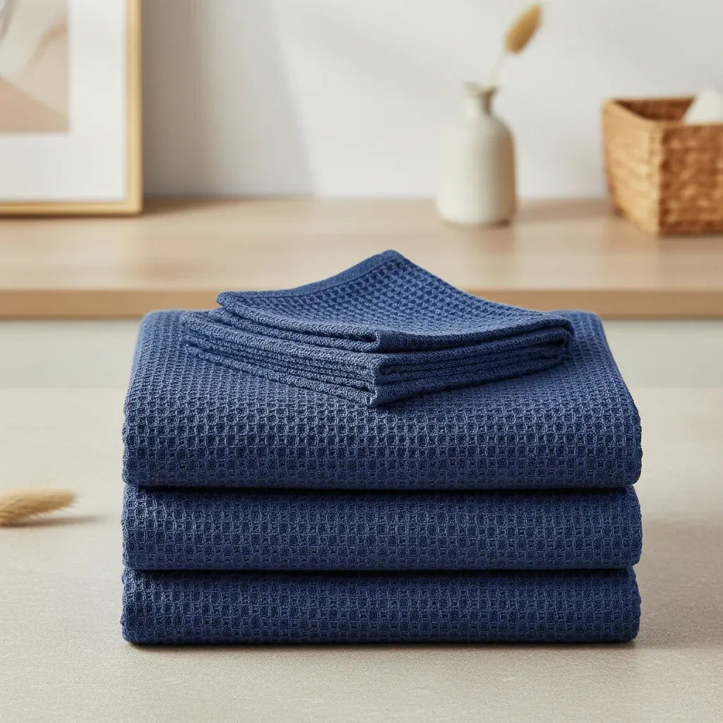 Absorbent Honeycomb Waffle Weave Cotton Dish Cloth Set